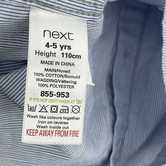 Next Happy Little Chappy Rugby Shirt Button Up Boys Size 4 - 5 Years Blue Preppy - Picture 10 of 10